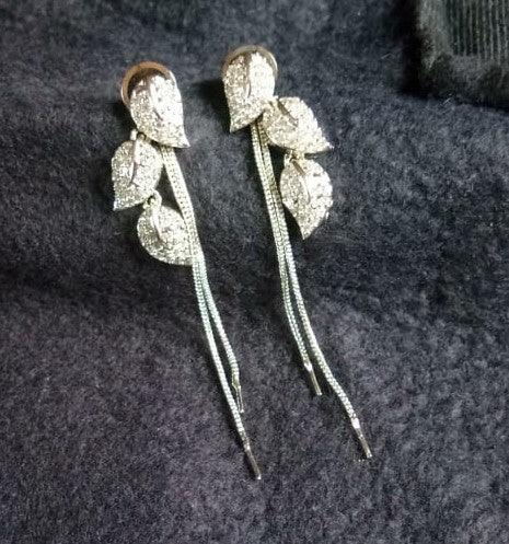 Hanging leaves AD earrings - INSTAR JEWELLERY
