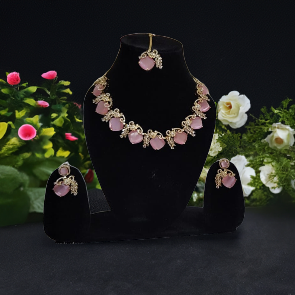 AD BABY PINK NECKLACE - INSTAR JEWELLERY