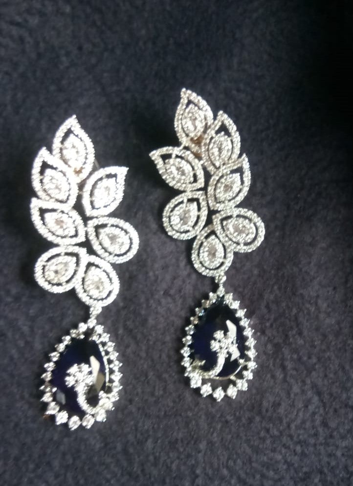Dazzling Blue AD Earrings