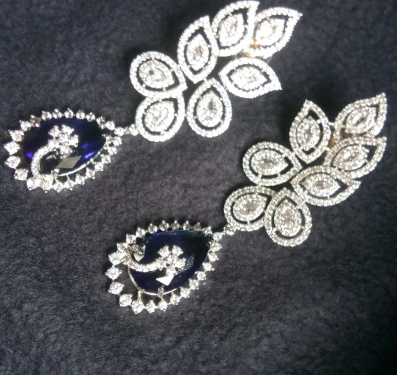Dazzling Blue AD Earrings