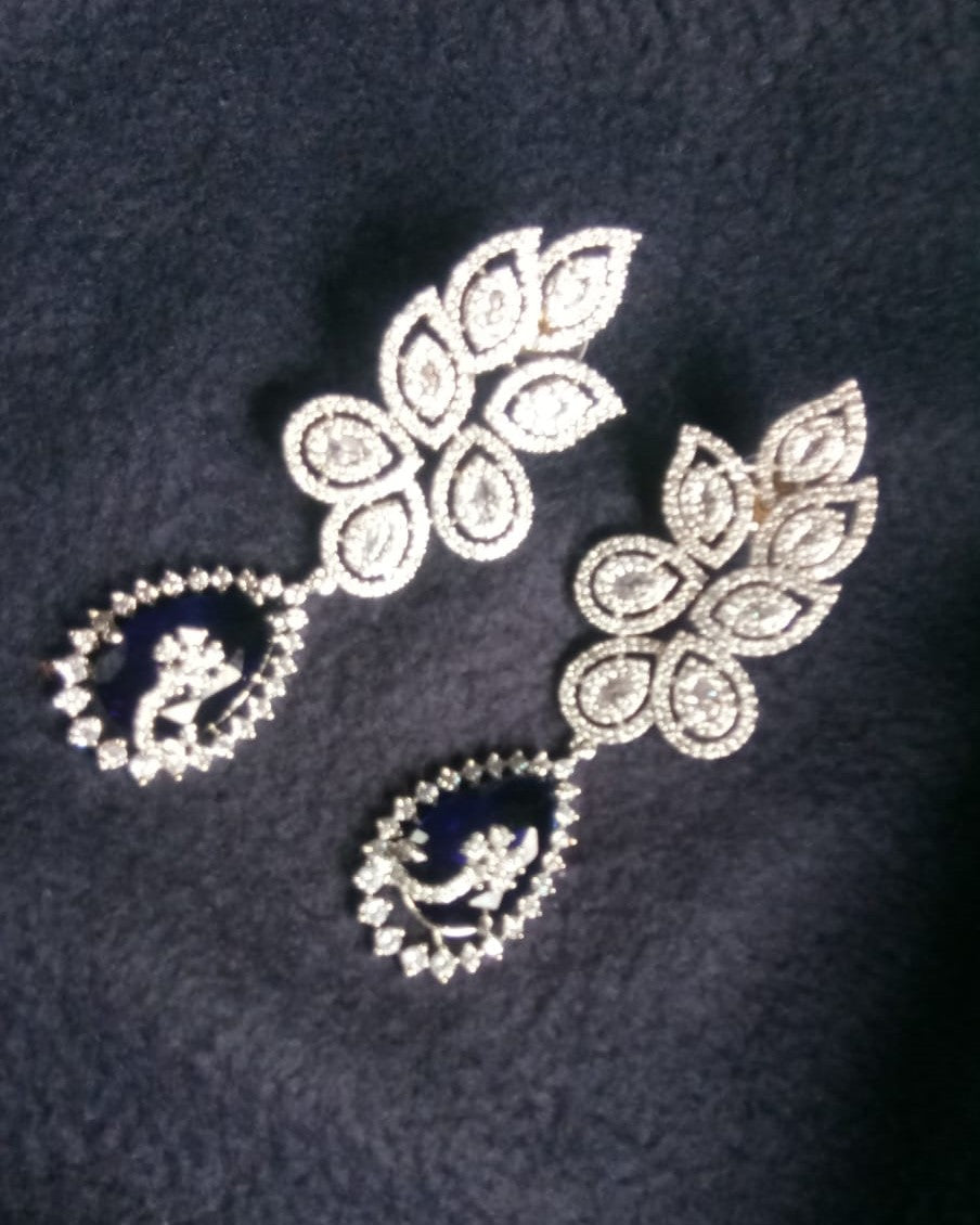 Dazzling Blue AD Earrings