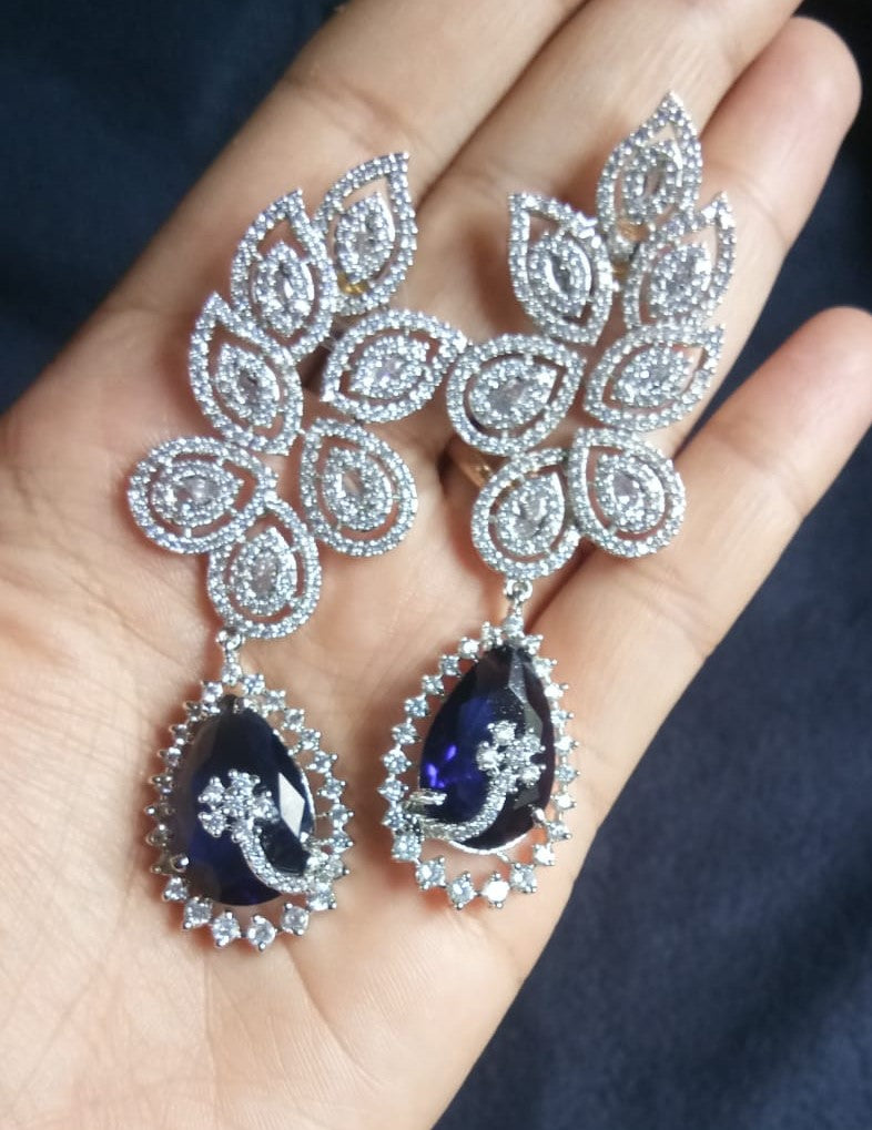 Dazzling Blue AD Earrings