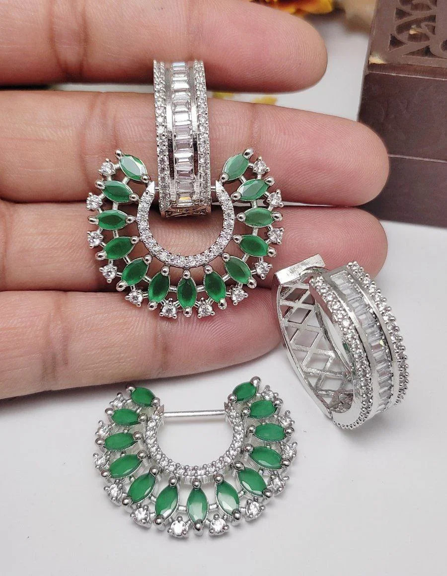 Glistening AD Dangle Earrings - INSTAR JEWELLERY