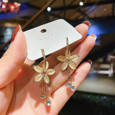 Korean 925 Silver Opal Earrings