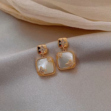 Drop korean opal Earring
