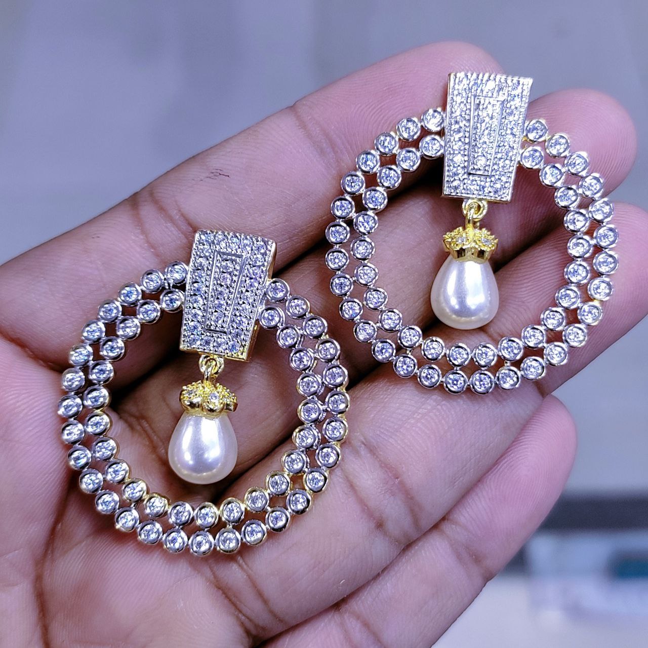Pearl Drop AD Earring