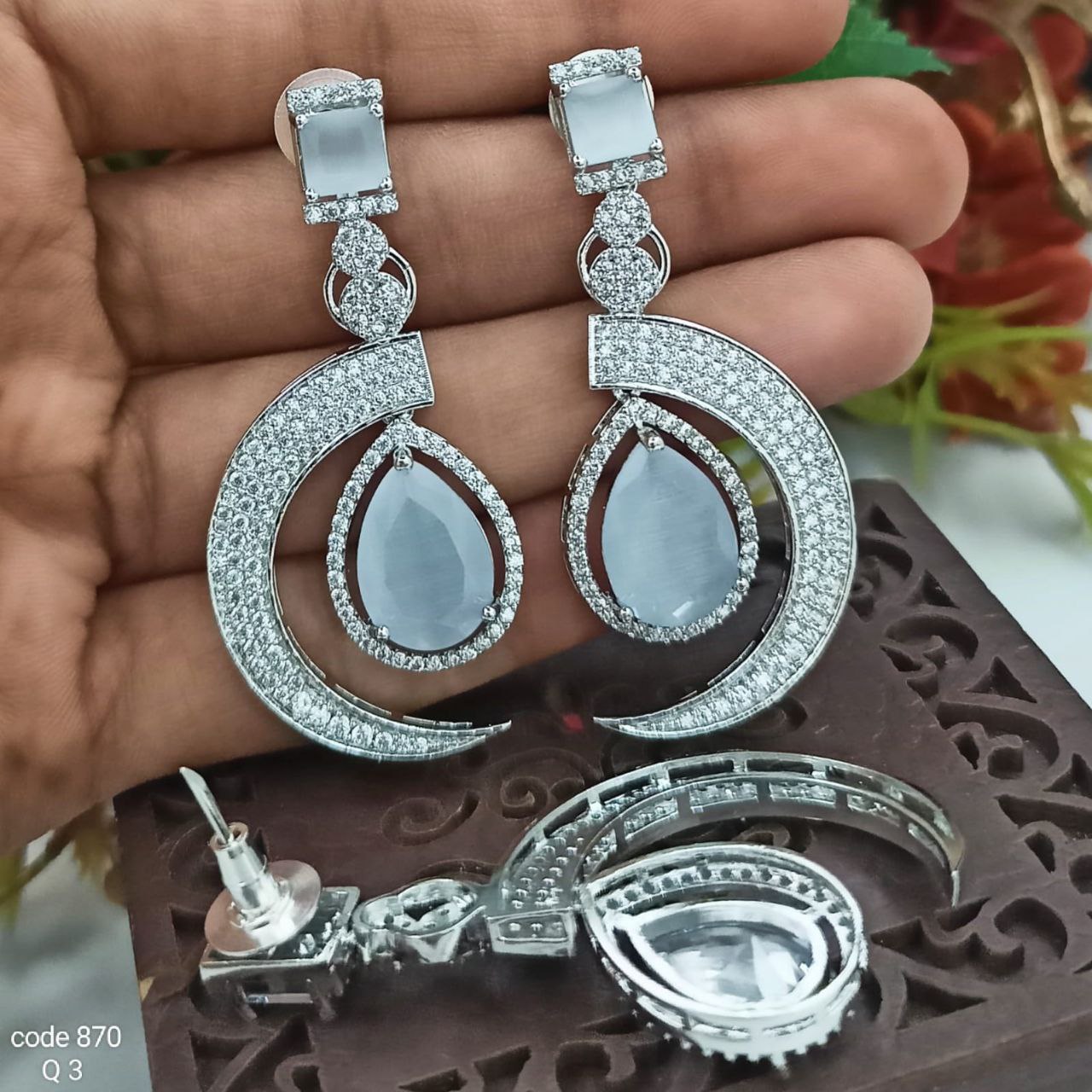 Shop American Diamond earrings online in India– studs & drops starting ₹399. Premium CZ sparkle ✓ Hypoallergenic ✓ Free shipping above ₹999 at Instar Jewellery.