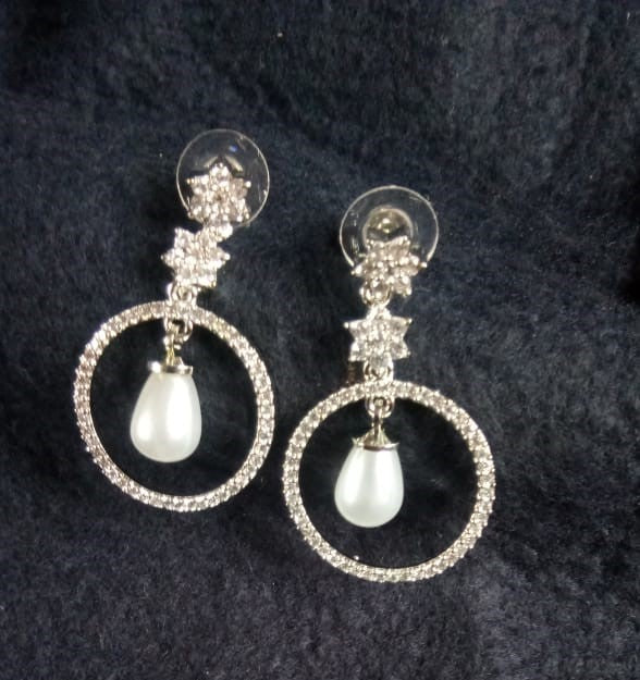 Glistening AD with pearl Earrings
