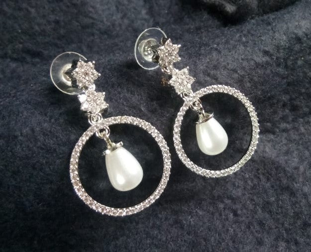 Glistening AD with pearl Earrings
