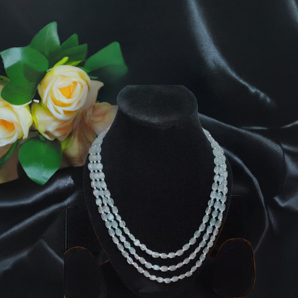 THREE LAYERED CRYSTAL BEADS NECKLACE - INSTAR JEWELLERY