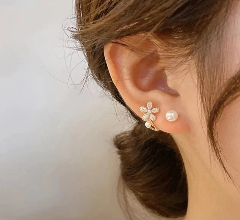 Pearl Flower Stud Earring
