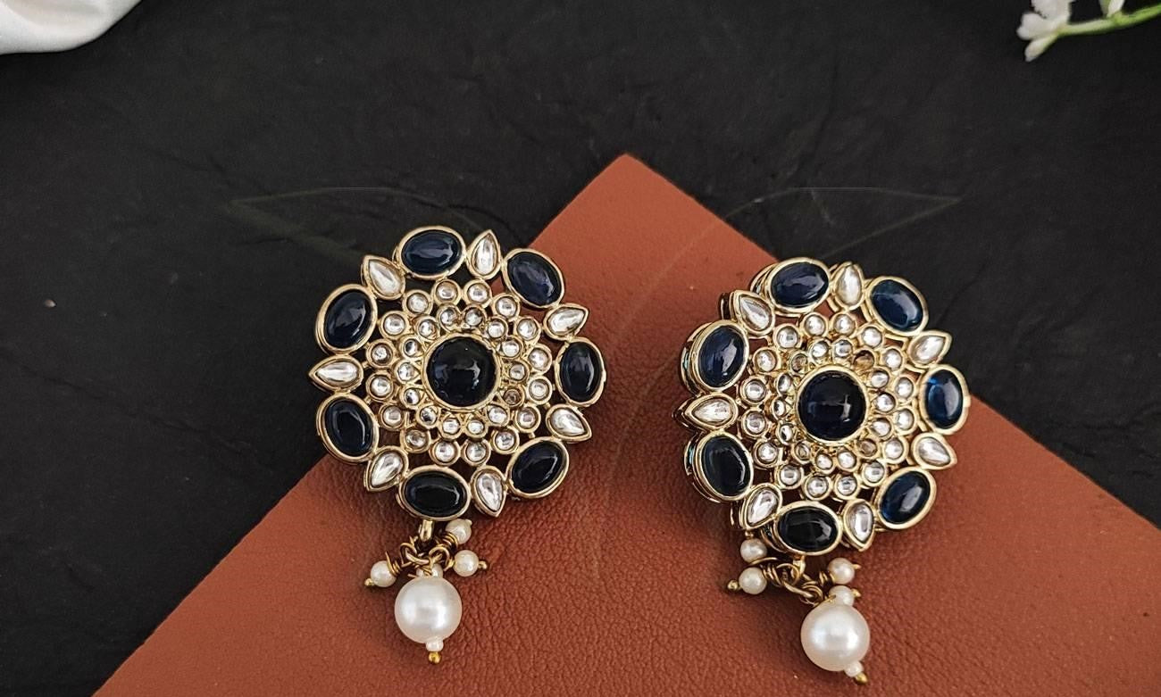 Blue Ethnic Earring - INSTAR JEWELLERY