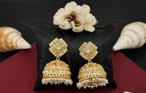Mint Green Ethnic Jhumka