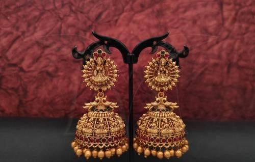 Antique Ruby Green Jhumka - INSTAR JEWELLERY
