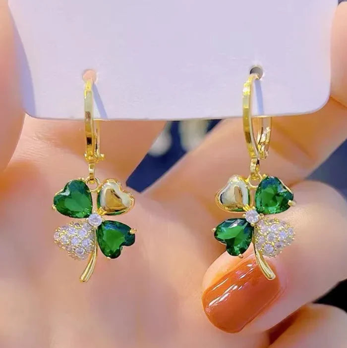 Heart Crystal Drop Earrings