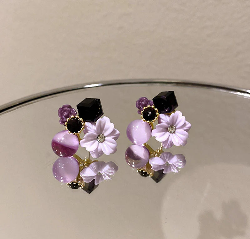 Lavender Flower Stud