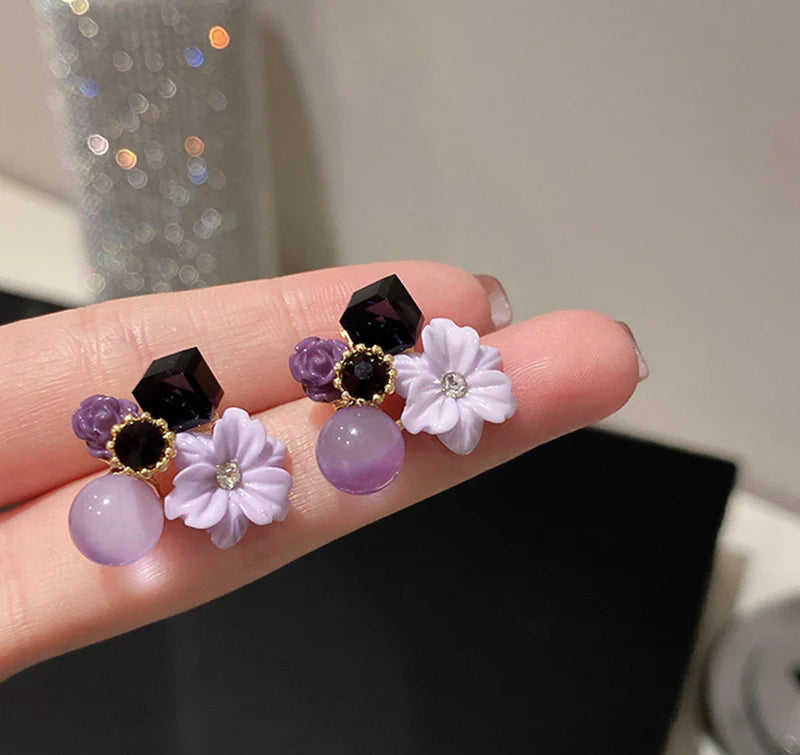 Lavender Flower Stud