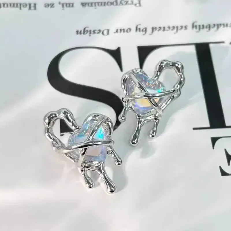 Heart Crystal Stud Earring