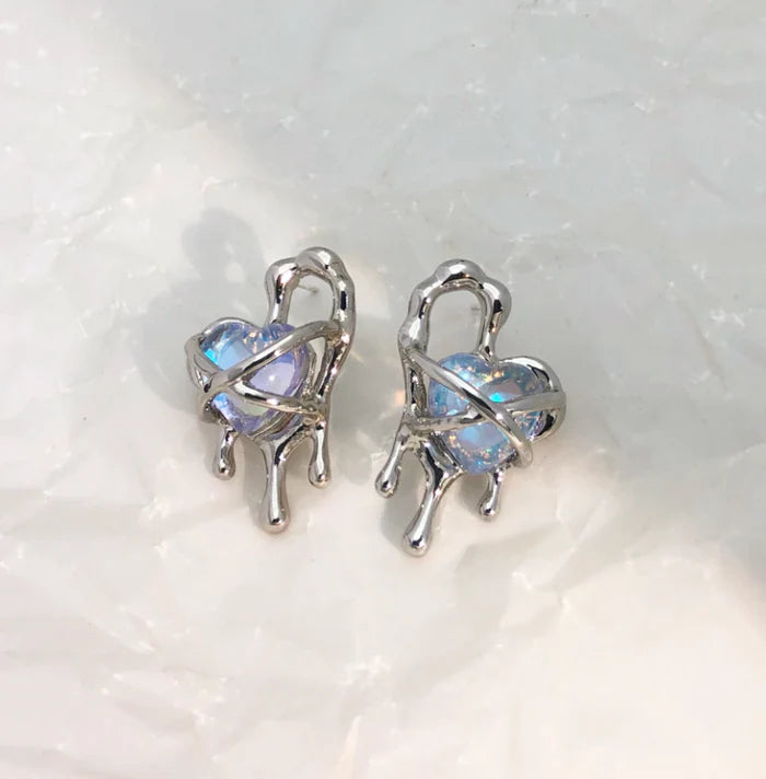 Heart Crystal Stud Earring