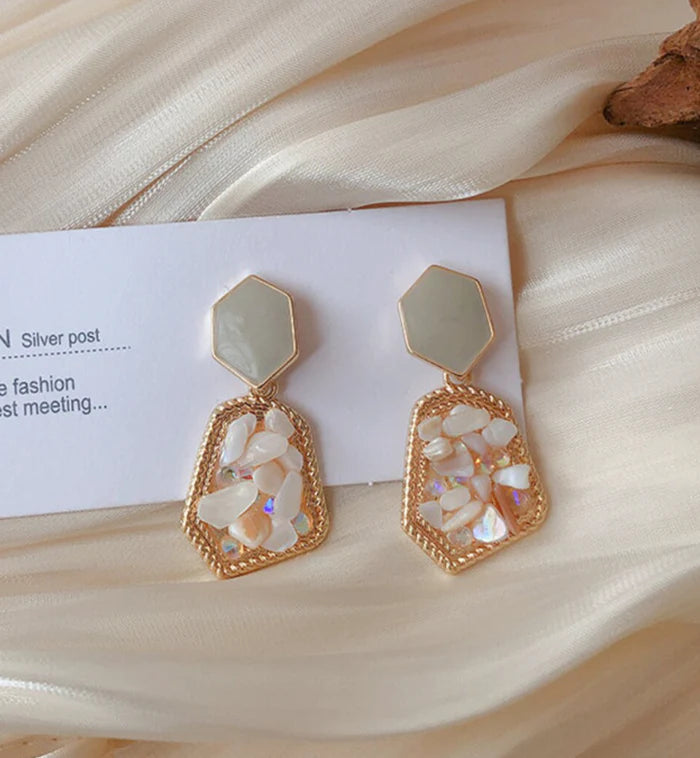 Natural Stone Drop Earring