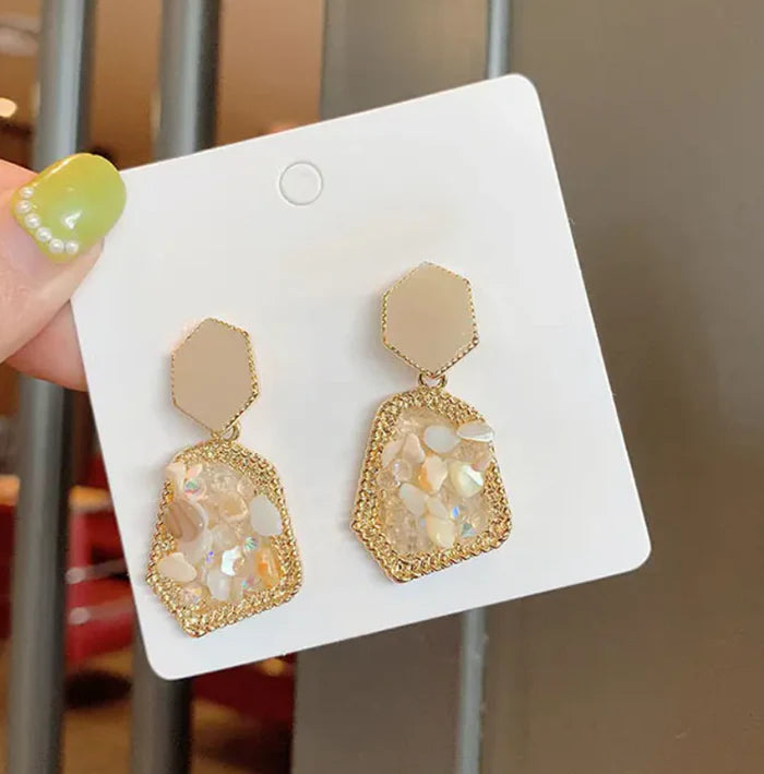 Natural Stone Drop Earring