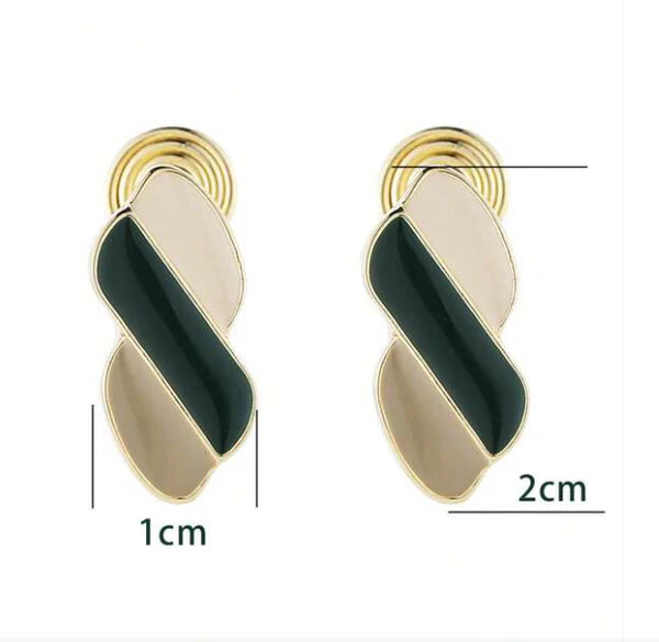 Green white Grey Stud Earring