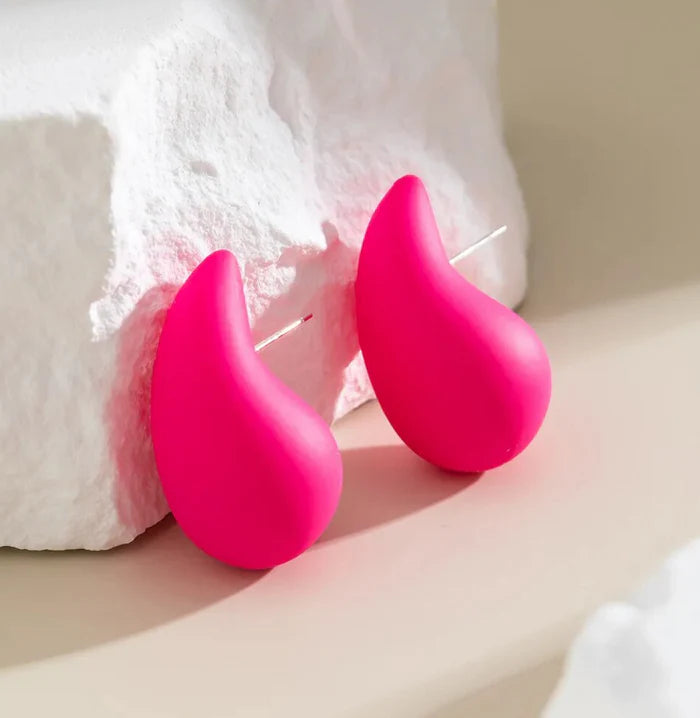 Pink Tear Drop Earrings