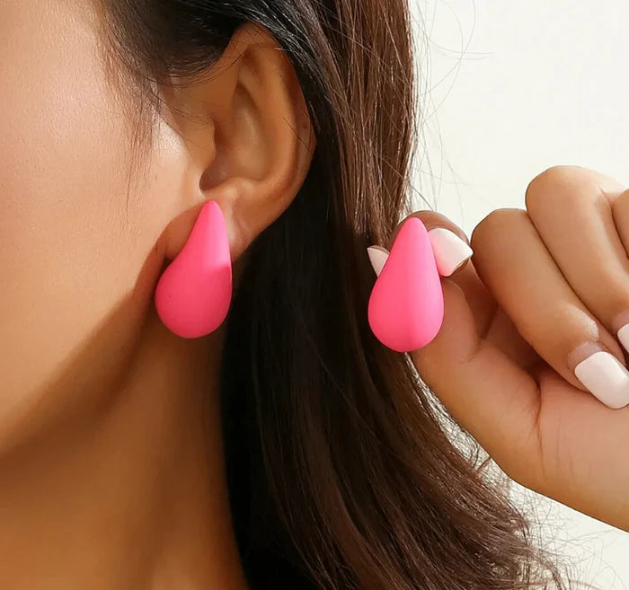 Pink Tear Drop Earrings
