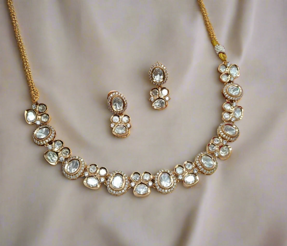 PREMIUM QUALITY UNCUT KUNDAN NECKLACE SET - INSTAR JEWELLERY