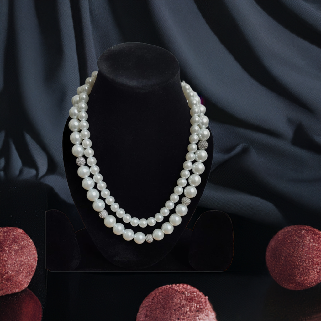 PEARL WITH AD NECKLACE - INSTAR JEWELLERY