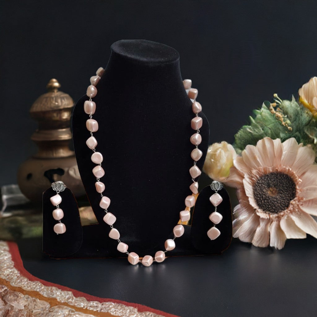 PINK PEARL NECKLACE SET