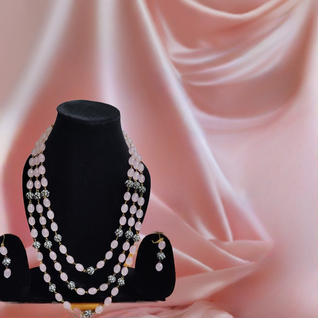 THREE LAYERED PINK MALA