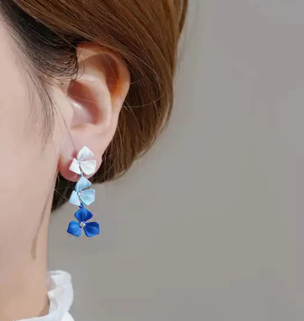 Crystal Flower Drop Earrings