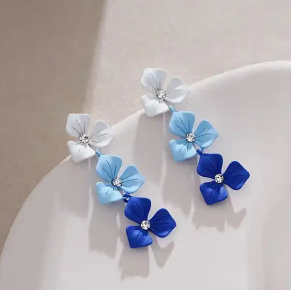 Crystal Flower Drop Earrings