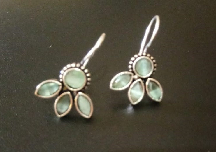 German Silver Light Green Dangle - INSTAR JEWELLERY
