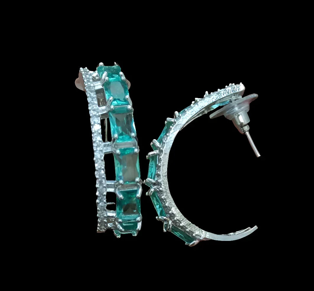 Green AD Hoops - INSTAR JEWELLERY