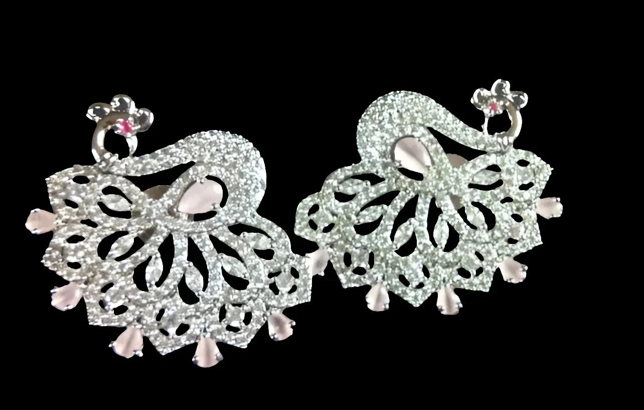 Peocock style AD earrings - INSTAR JEWELLERY