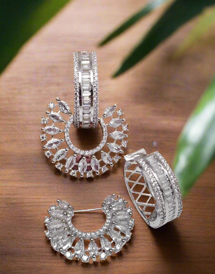 American Diamond Earrings Online India | CZ & AD Jhumkas, Studs