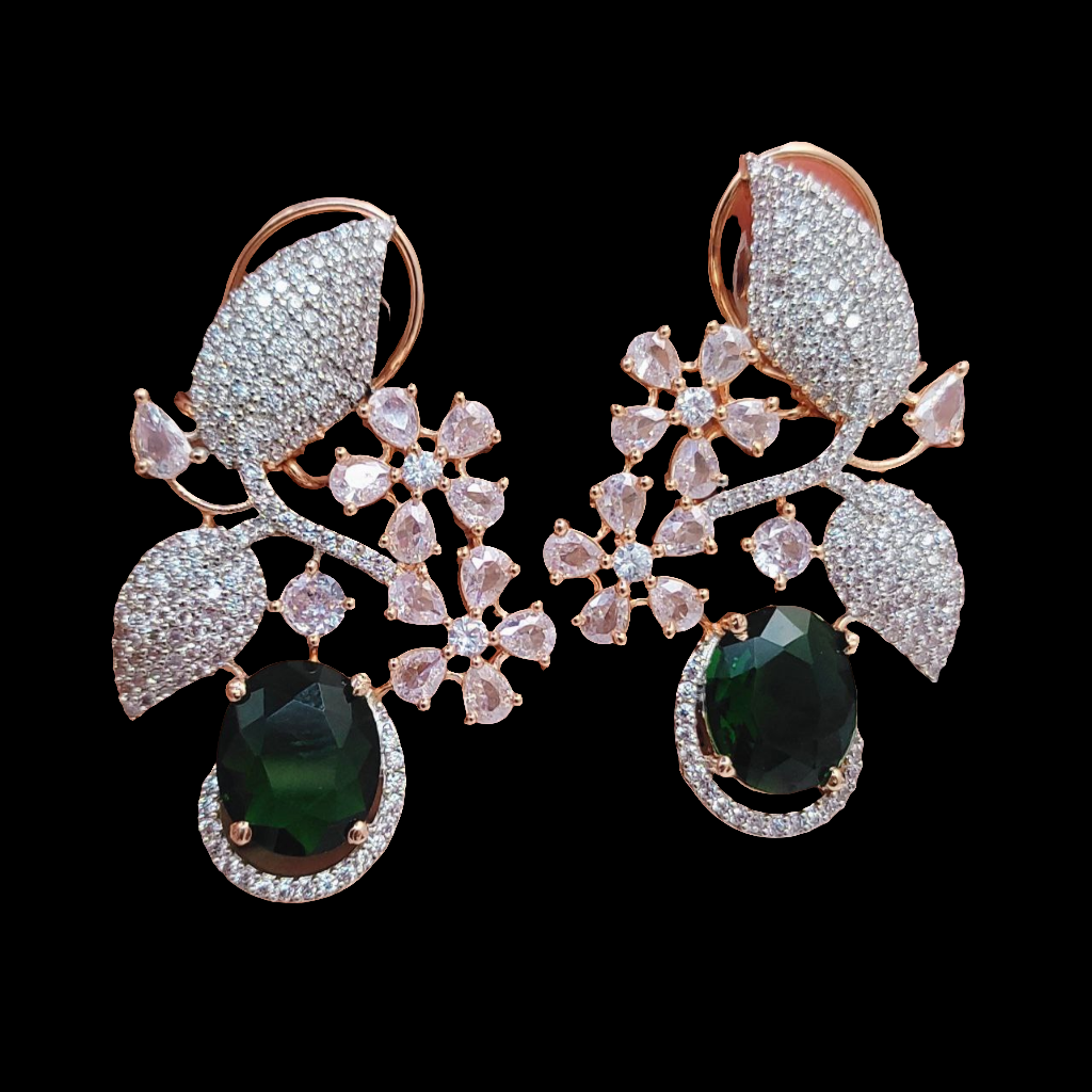 Exquisite Green AD Earrings