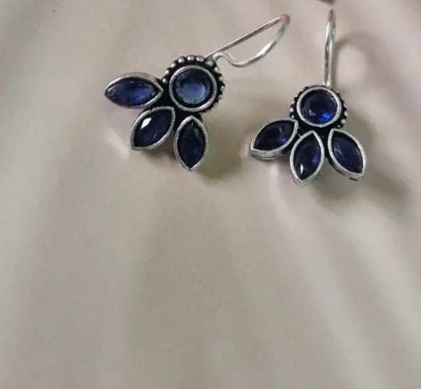 German Silver Blue Dangle - INSTAR JEWELLERY