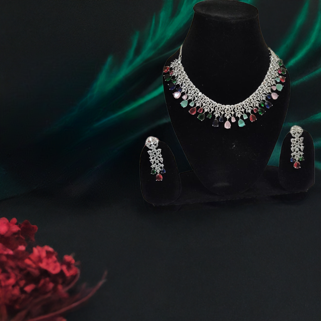 MULTI STONE AD NECKALCE