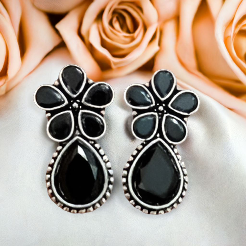 Lovely Black Oxidised Stud