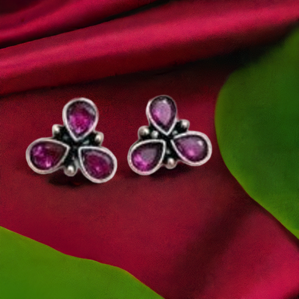 Floral Oxidised Earring