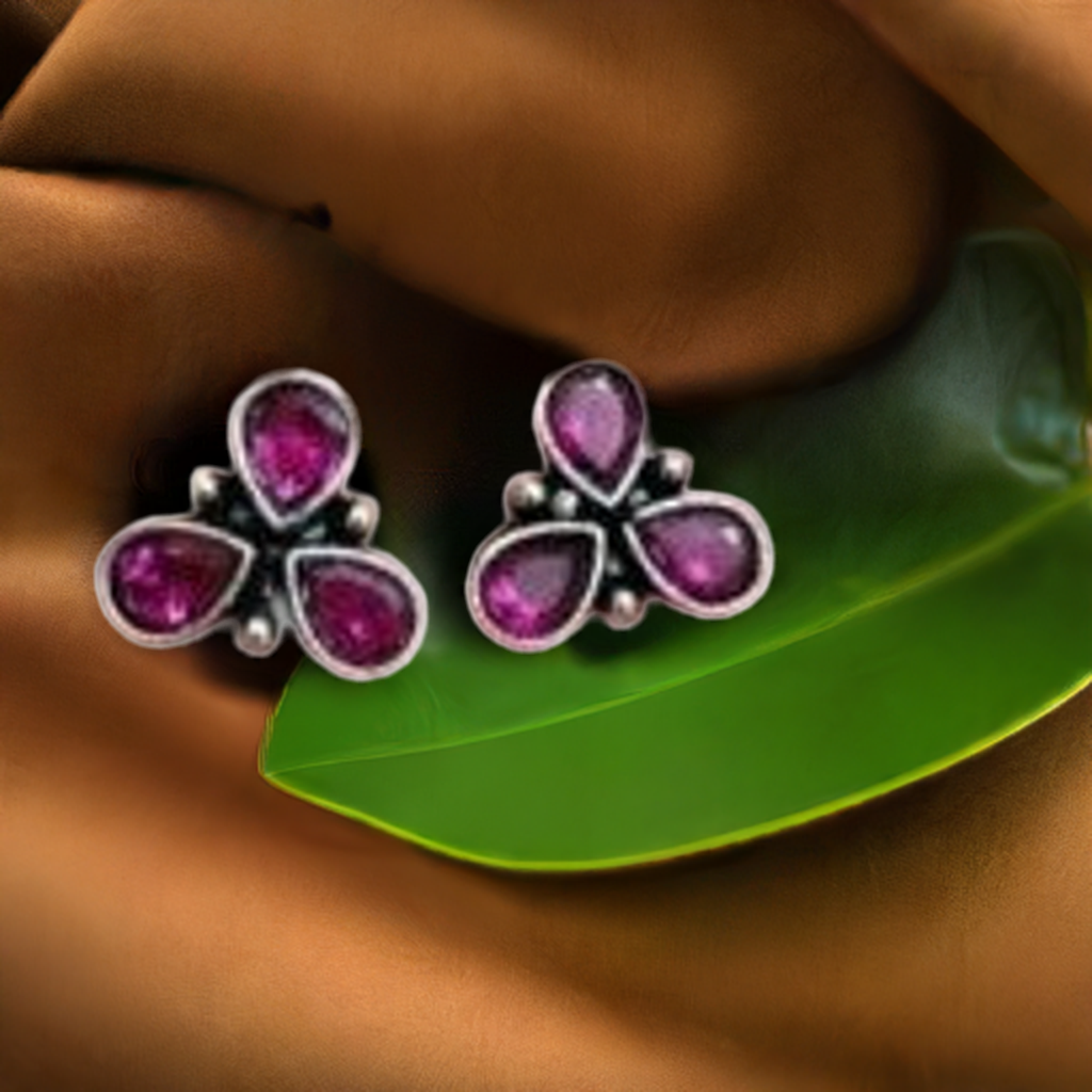 Floral Oxidised Earring