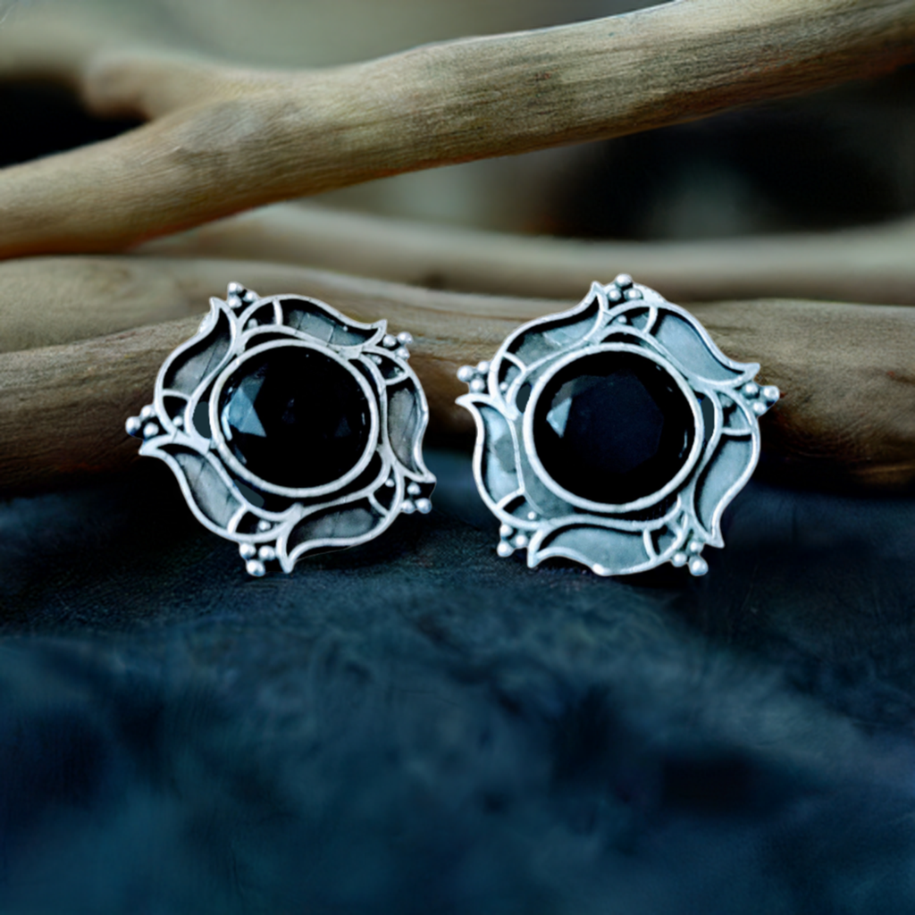 Black Oxidised Earring