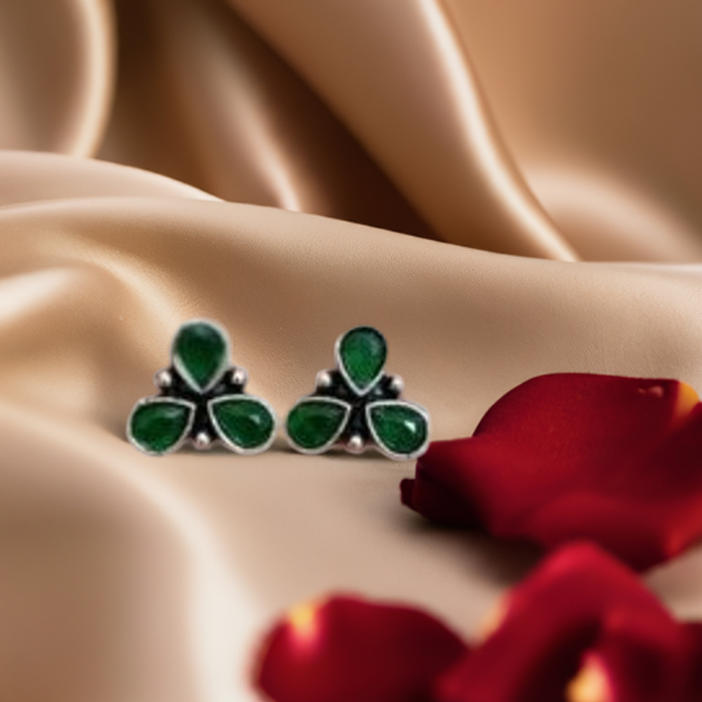 Floral Oxidised Earring