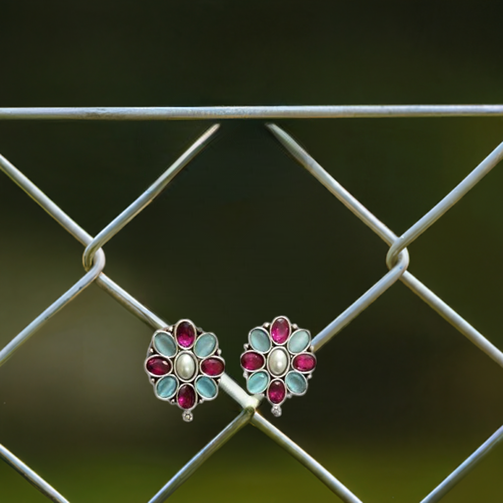 Multicolored Oxidised Stud