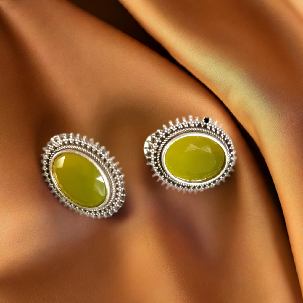 Green Oxidised Studs