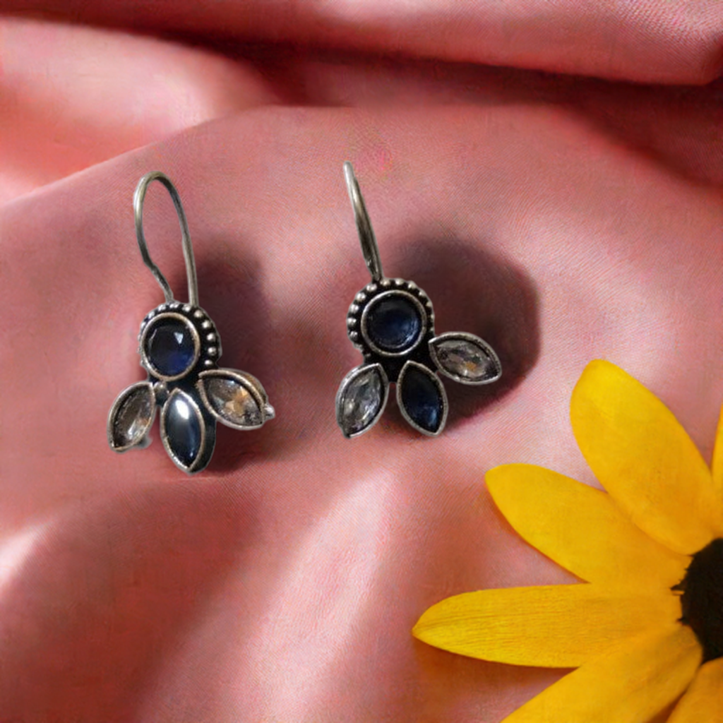 German Silver Blue Stud