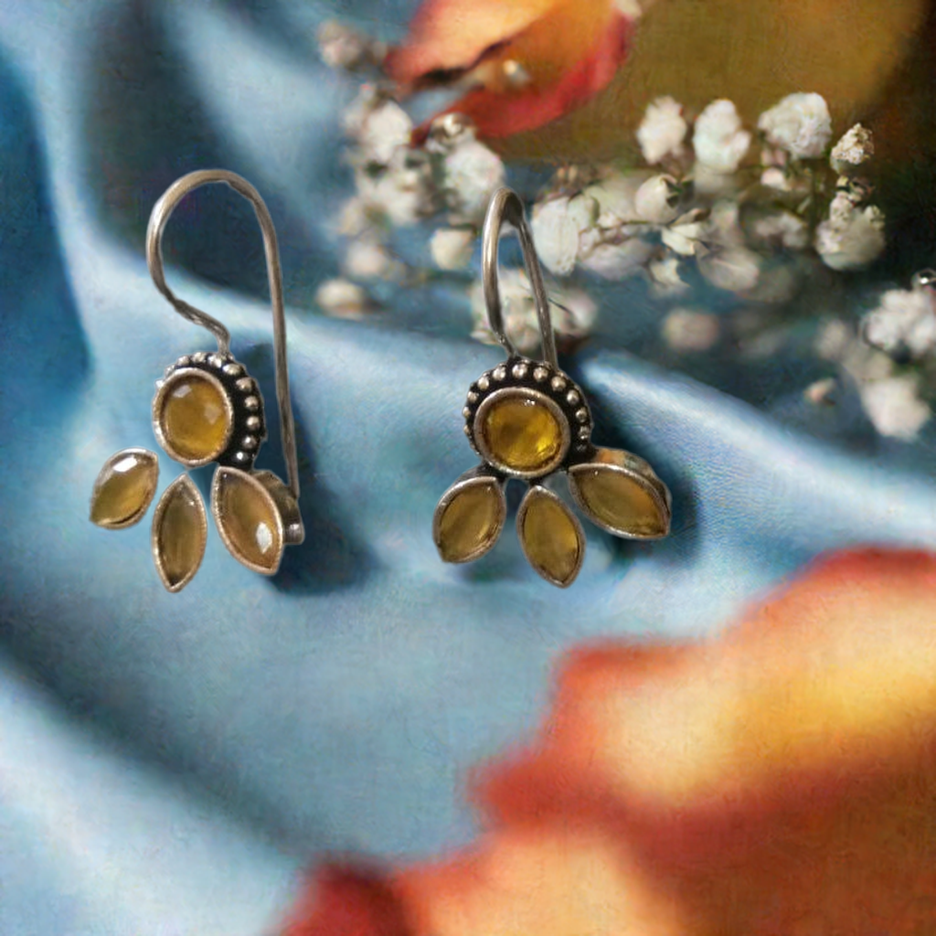 German Silver yellow Stud - INSTAR JEWELLERY